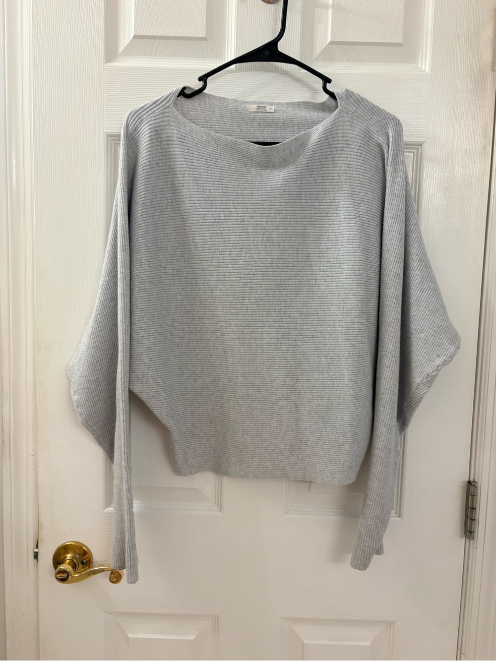 Ardene Light Gray Ribbed Boatneck Sweater